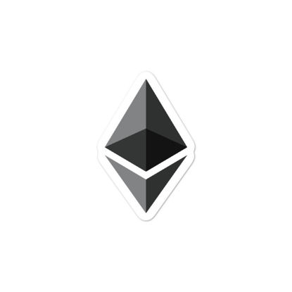 Ethereum (ETH) bubble-free stickers - logo only - 3in